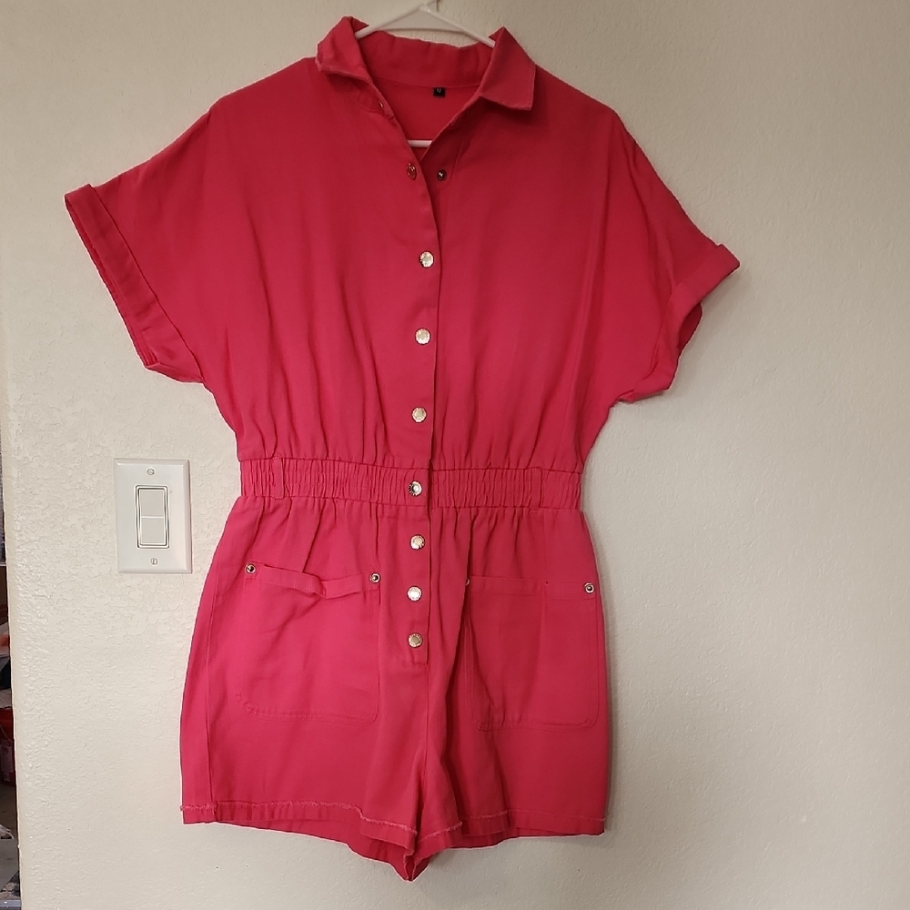 Women's Pink One Piece Romper